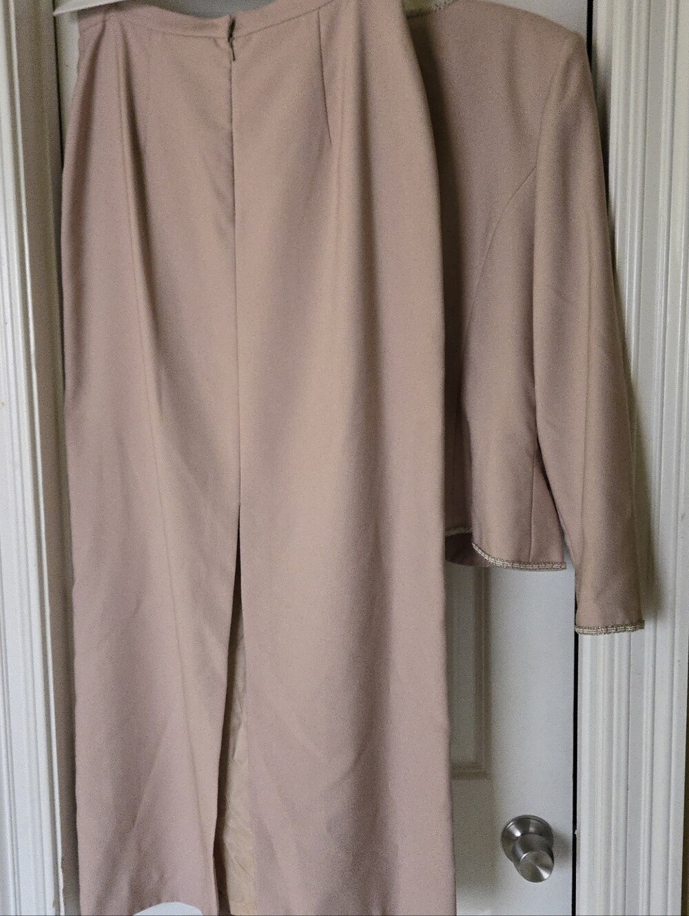 Vintage Caterina Couture By Jordan MOB 3 Piece Beaded Champagne Long Dress 10 - Picture 4 of 7